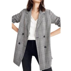Madewell Black and White Checkered Blazer